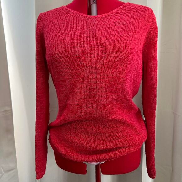 Rachel zoe cotton blend red knit sweater - Picture 1 of 8